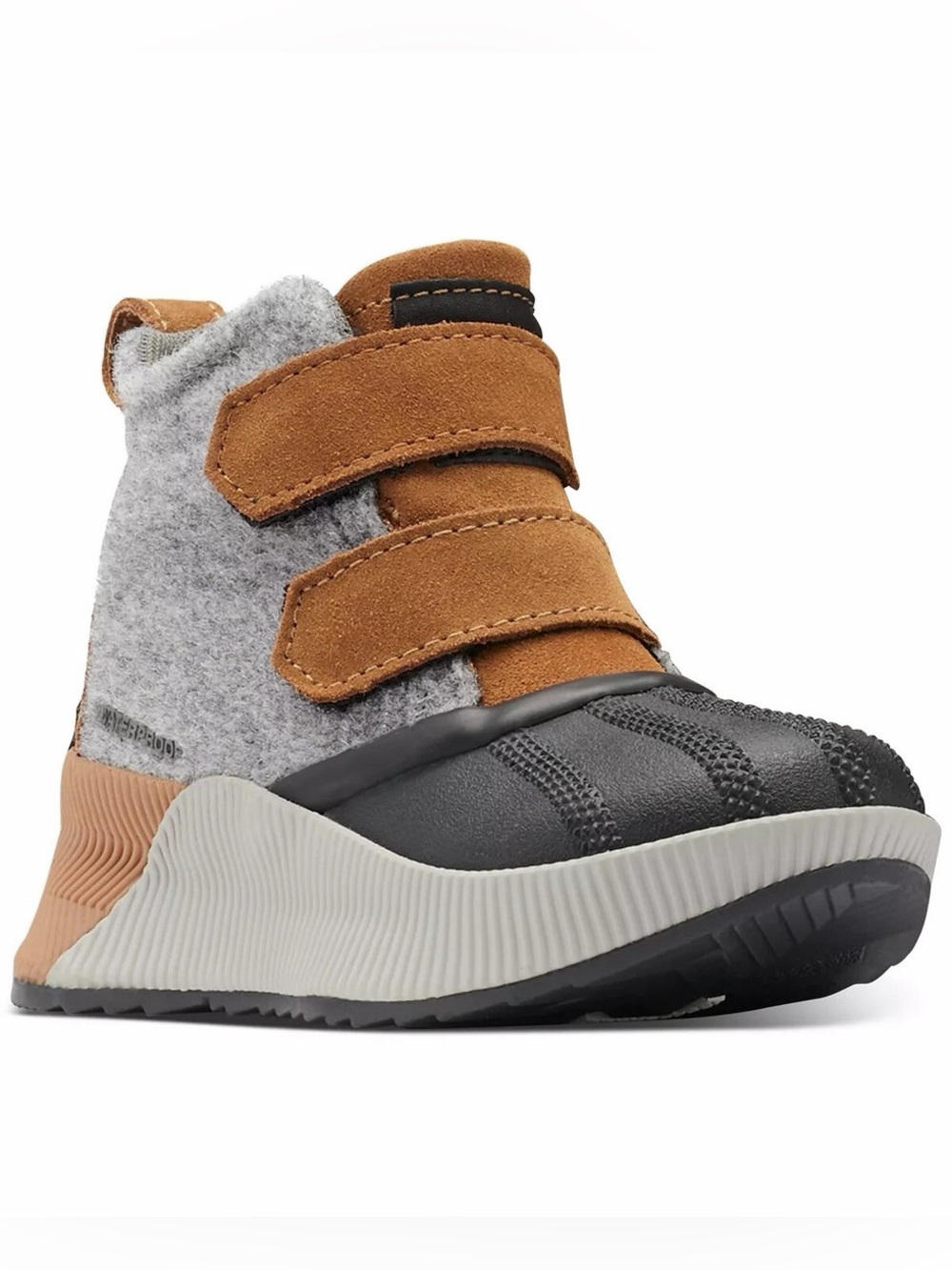 Sorel Out N About Unisex Boots Little Kid Size 10 Classic Waterproof Gray/Brown
